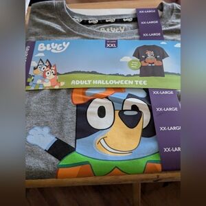 Bluey Glow In The Dark Short Sleeve Crew Neck Halloween Tee Men's Size XXL